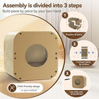 Cat Scratcher House, Cozy Cardboard Design, Safe and Secure for Kittens, Eco-Friendly,Plain Board (Square)
