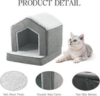 Orthopedic Cat House for Indoor Cats,Small Dogs,Super Soft Cat Bed Cave,Condos, Cubes,Cat Hideaway,Covered,Cat Bed for Kitty Small Medium Large Pet (Gray, 18" L x 15" W x 17" Th)