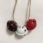 Pack of 51 Small Bells for Crafts, 1 Inch Jingle Bells Little Bells for Crafting Dog Training Doorbell Cat Collar Christmas Tree Wedding Decorations (Red White Brown)
