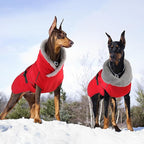 Dog Coat, Waterproof Dog Winter Jacket with Adjustable Buckle, Reflective Turtleneck Pet Snow Vest Warm Fleece Sweater for Small Medium Large Dogs - Red, XL