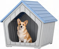 Fancyango Outdoor & Indoor Dog House for Weatherproof and Stylish Furniture, Dog House Outdoor, Multi - Use for Small and Medium Dogs (Blue, 23.43" L×22.44" W×22.24" H)