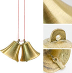 MrMrKura 2 Pieces Vintage Style Brass Hanging Bell Cowbell Door Bell Polished Brass Bells Hanging Rope for DIY Elephant Dog Camel Bells Christmas Bells Garden Christmas Tree Decoration