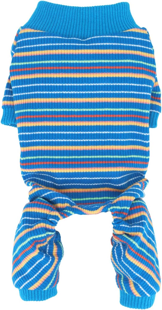 LOPHIPETS Dog Pajama Onesie for Small Teacup Chihuahua Yorkie Puppy Cat Clothes Apparel-Blue/XS