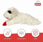 Multipet Lamb Chop Dog Plush Toy - Squeaky Toy for Small & Medium Dogs - Extra Soft Plush - Stuffed Animal for Cuddling & Playing (10",Cream,5 Squeakers),(Pack of 3)