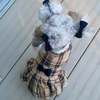 PUPTECK Classic Plaid Dog Dress Cute Puppy Clothes Outfit