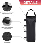 Extra Large Weights Sand Bags Set of 4 for Outdoor Dog Shelter, Heavy Duty Canopy Weight Bags(120LBS) for Pop up Canopy Tent (Without Sand), Black