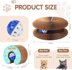 2Pack Extensible Extensible Cat Scratcher Cardboard Toy | Magic Accordion Scratching Pad with Bell Ball - Foldable & Reversible Interactive Kitty Play for Indoor Cats
