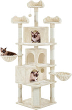 Topeakmart Cat Trees for Large Inoor Cats, 76.5'' Extra Big Cat Tower with 3 Cozy Perches, 3 Warm Condos, Scratching Posts for Cats Kitty