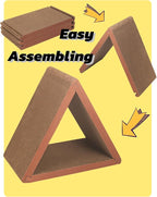 Cat Scratcher Cat Scratching Board - Foldable - Triangle, 6 Usable Sides Scratchers for Indoor Cats, Vertical Cat Scratch Pads(Pack of 3)