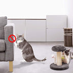 Small Cat Scratching Post and Small Cat Tree Natural Sisal Tower with Round Perch and Plush Ball Furniture Made for Small Cat, Kitten Relax Tree -Grey