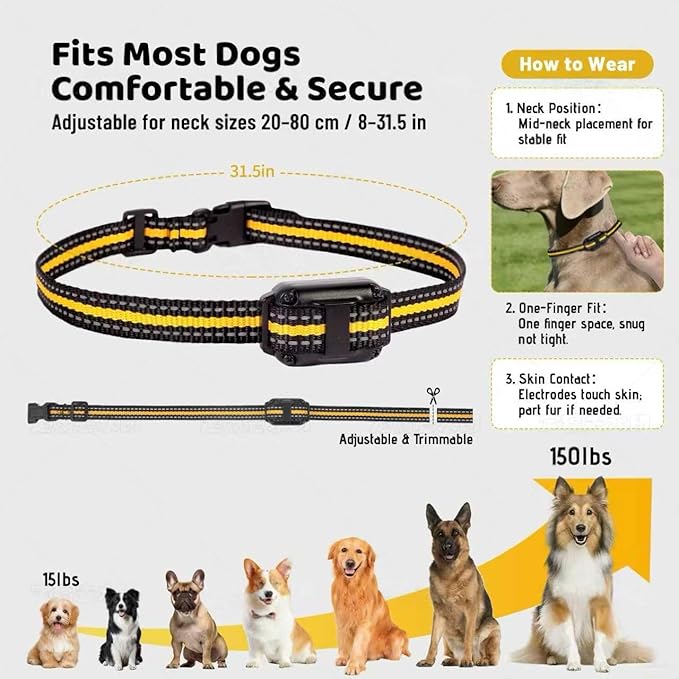 Waterproof Dog Shock Collar with Remote 3300 FT – 3 Modes Beep Vibrate Static, LED Light, 20-Level Adjustable, Rechargeable Training Collar for Small Medium Large Dogs 8-120 lbs