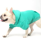 KOOLTAIL Dog Hoodie for Large Medium Small Dogs,Soft&Warm Pet Sweater with Leash Hole&Pocket Boy Girl,Puppy Fall Winter Jacket Clothes,French Pitbull Cold Weather Coat Sweatshirt,Lake Blue SM