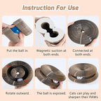 Magnetic Magic Organ Cat Scratcher Toy, Extra-Thick & Large Connectable Cardboard Scratching Board with Bell Ball, Interactive Enrichment Toy for Indoor Cats & Kittens (2 Pack)
