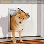 Ownpets Aluminum Dog Door, Pet Door with Magnetic Flap and Lockable Sliding Panel, Heavy Duty Doggy Door for Dogs Up to 40lbs(Silver)