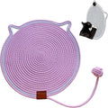 Cat Scratcher Mat, Natural Cotton Rope Cat Scratching Pad, 16.9'' Round Cat Wall & Floor Scratch Pad, Durable Double - Sided Cat Scratcher, Furniture Protector for Wall, Sofa, Couch, Carpet, Pink