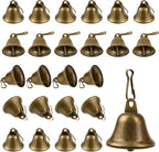 Craft Bells 24 Pcs Small Brass Bells for Crafts, Vintage Bronze Hanging Jingle Bells with Spring Hooks for Wind Chimes, Dog Training Doorbell, Mission Project, Wedding, Christmas, Easter & Home Decor