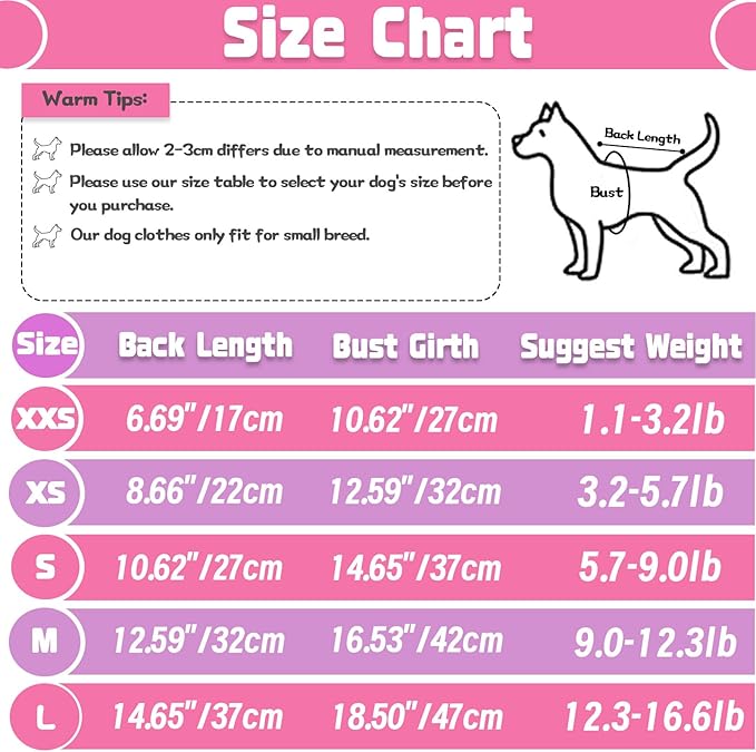 4 Pieces Dog Shirts Dog Clothes for Small Dogs Cute Pink Puppy Clothes Soft Yorkie Chihuahua Pet Cat Outfit Clothing S
