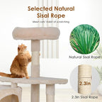 PayLessHere Cat Tree 36in Cat Tower with Cat Scratching Post, Cat Condo Stand House Furniture Kitty Activity Center with Furry Toys Cat Tree for Indoor Cats,Beige