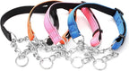 Martingale Dog Collars Adjustable Soft Nylon Reflective Collars with Stainless Steel Chain Walking Training Collars Heavy-Duty Puppy Chain Collars for Small,Medium,Large Dogs(Pink,L)