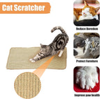 Cat Scratcher Mat Natural Sisal Fabric Cat Scratching Pad Couch Protector Horizontal Floor Cat Carpet Easy Use for Indoor Cats, Beige 1, 20" x 35"