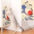 Sisal Cat Scratcher Post Mat (Use on Wall, Couch and Carpet), Durable and Shedding-Resistant Cat Scratching Surface - 21.7x13 inch with Adhesive Pads (The Cat Wave)