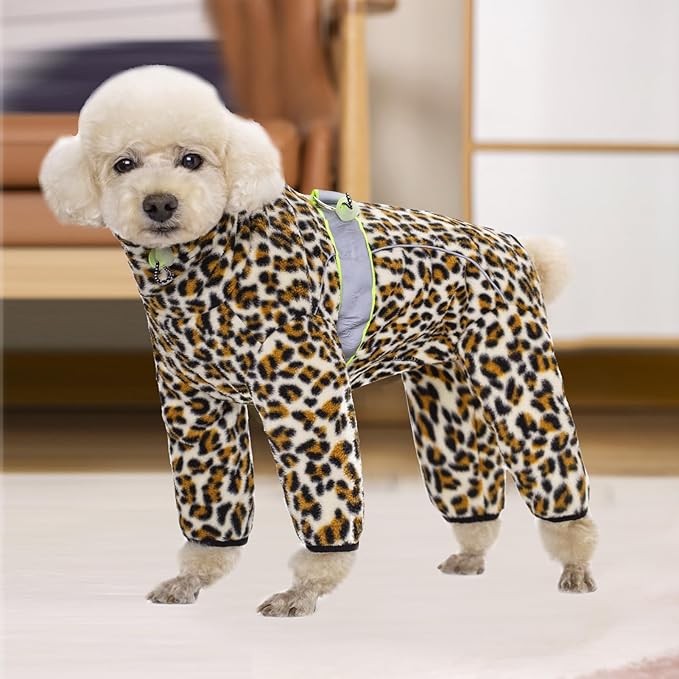 Dog Coats for Small Dogs, Polar Fleece Dog Pajamas Bodysuit for Small Medium Dogs, Dog Winter Jacket Dog Sweater Dog Vest for Small Dog, Dog Four-Legged Warm Clothes