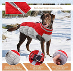 Small Dog Coat,Dog Jackets for Small Dogs,Warm Winter Jacket, Puppy Coat with Harness Built in,Waterproof Dogs Jacket,Puppy Cold Weather Coats,Pet Winter Clothes Snowsuit Shih Tzu Bichon,Red