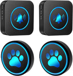Dog Door Bell for Potty Training, Smart Wireless Doggie Doorbell to Go Outside, 1000 Feet Long Range with IP65 Waterproof Super-Light Touch Button (2Receivers+2Buttons)
