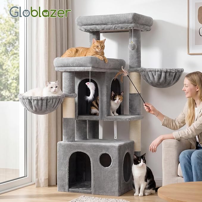 Globlazer Cat Tree for Cats, 48 Inch Multi-Level Cat Tower