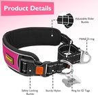 Mayerzon 2 Inch Wide Martingale Collar for Large Dogs, Patented No Pull Walking Training Dog Collar for Pitbull German Shepherd, with Buckle, Reflective Stitching, Adjustable (Hot Pink, XL)