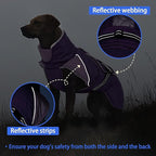 MIGOHI Dog Winter Coat - Reflective Medium Dog Snow Jacket with Thick Turtleneck,Windproof Pet Fleece Vest, Cold Weather Coat for Medium Dogs, Snowproof for Hiking,Camping,L,Purple