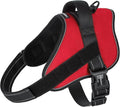 rabbitgoo Dog Harness for Large Dogs, No Pull No Choke Pet Vest, Easy Wearing with One Buckle, Reflective, Adjustable Pet Harness with Molle for Walking, Training, Red, L