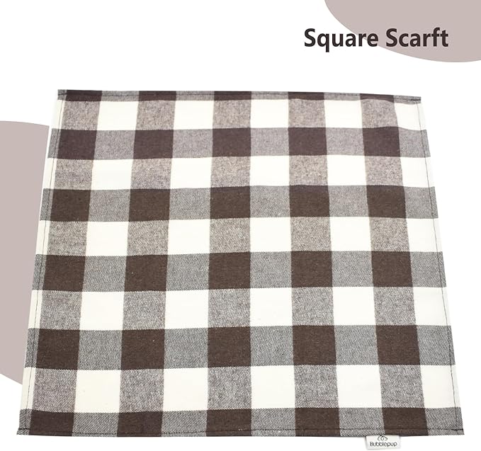 Bubblepup Dog Bandanas, Fall Dog Bandana for Boys Girls, Plaid Reversible Triangle Bibs Scarf Accessories for Dogs Pets