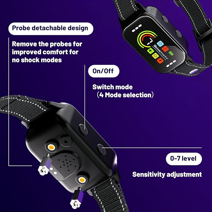Bark Collar,Bark Collar for Large Medium Small Dogs 8-120lbs,Rechargeable Anti Bark Training Collar with 7 Adjustable Sensitivity, Barking Collar with Beep Vibration