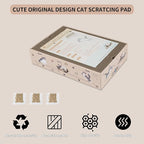 Large Cat Scratcher Pad with Box, Reversible Corrugated Cardboard Scratch Pad, Kitten Scratching Board with Catnip, Durable Recycle Scratching Pads (Small pad: 13.78" x9.53" x1", Pattern Two-3 PCS)