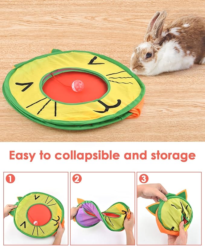 Bissap Pop Up Cat Cube, Collapsible Cat Hideouts Play House Peek Too Cat Cave Tent with 3 Holes for Indoor Outdoor Kittens Cats Puppies Rabbits Hideaway Bed Toy