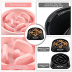2 Pack Slow Feeder Dog Bowls for Healthy Eating, Non-Slip and Anti-Choking Design, Reduces Bloating & Overeating for Medium Dogs and Cats, Easy to Clean