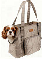 Dog Purse Carriers for Small Dogs and Cats Up to 10 lbs,Puppy Carrier with Pockets,Adjustable Shoulder Strap,Hard Bottom Support,Fuffy Tote Bag for Travel
