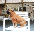 iChoue Pet Dog Winter Warm Sweater Clothes Turtleneck for French Bulldog Pug Boston Terrier Corduroy Cold Weather Pullover Coat Shirt - Coffee/Large Plus