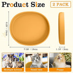 BNOSDM Silicone Dog Food Plate Shallow Dogs Bowl Flat Cat Dish 2 Pack Small Puppy Plates for Small Dog and Cats Whisker Fatigue Pet Feeding Bowls for Dry and Wet Food