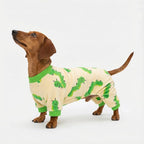 Fitwarm Caterpillar Dog Fleece Pajamas, Cozy Clothes for Small Dogs Boy Girl, Funny Pet Onesie, Beige, Green, XS