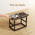Zarler Elevated Dog Bowls for X-Large and Large Breed, 5 Adjustable Heights from 8.2'' - 17.3'', 2 Stainless Steel Bowls, 8.2'',11.8'',13.7'',15.7'',17.3'' Raised Dogs Food Bowl Stand