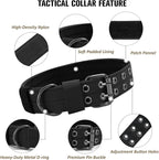 Tactical Dog Collar Military Adjustable Dog Collars Soft Nylon Training Collar with Patch Heavy Duty Metal Buckle Collars for Medium Large Dogs (Violet, L)