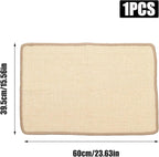 Cat Scratcher Mat, 23.6 x 15.5 Inch Natural Sisal Scratching Pad for Indoor Cats Wall Scratchers with Tape for Couch, Protect Sofas, Carpets,Floor(Brown)