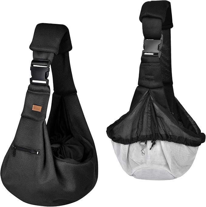 CUBY Dog and Cat Sling Carrier - Adjustable Breathable Mesh Small Pet Sling - Soft Pouch and Tote Design - Suitable for Puppy, Small Dogs Cats Outdoor