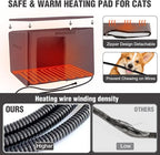 43.3‘’ Heated Dog House Outdoor with Heater and Insulated Liner for Winter, Large Insulated Dog Kennel for Small to Large Breed, Dog Shelter with Anti-Chew Metal Frame