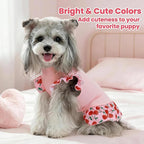 XPUDAC 4 Pack Cute Dog Dress for Small Dog, Floral Pet Clothes Sweet Girl Puppy Dress Colorful for Birthday Holiday Spring Summer Pet Outfits Skirt for Girls, M
