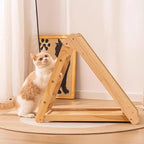 Large Sisal Cat Scratcher - Pre-Assembled Cat Scratching Post for Indoor Cats Adults & Kittens, Solid Wood Scratch Pad with Space-Saving Design