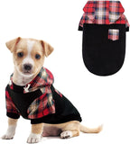 Plaid Dog Hoodie - Warm Sweatshirt with Hat & Leash Hole, Soft Fleece Pullover for Small to Large Dogs