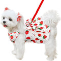 Cute Dog Dress Small Dog Clothes For Girls Female Puppy Outfits Red Strawberry Pet Summer Clothes Bowknot Doggy Cat Princess Dresses Harness for Holiday Birthday Party Costume Clothing (Red,XL)